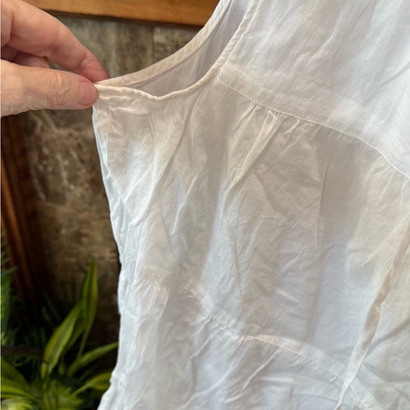 New Talbots White Asymmetrical Notched Collar Blouse - Picture 3 of 5